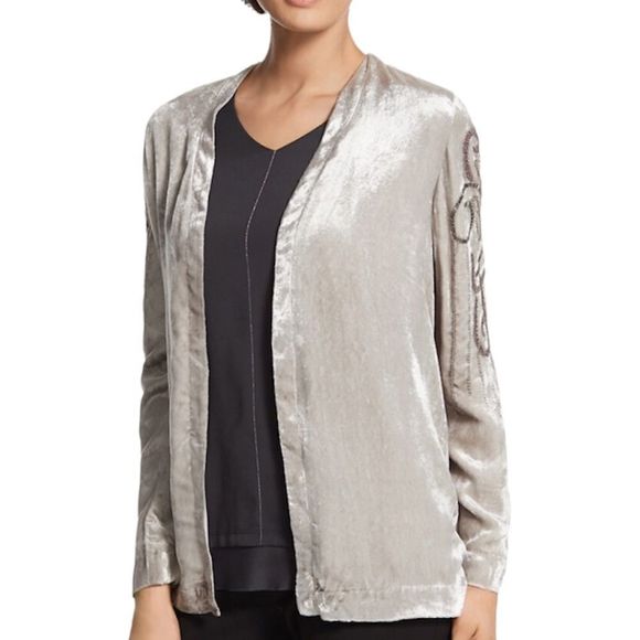 CHICOS VELVET EMBELLISHED SEAGULL JACKET (3=16/18) - Picture 2 of 8